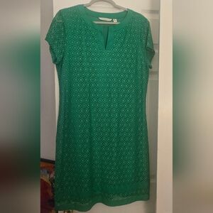 EUC!! ISAAC MIZRAHI LIVE! JADE EYELET DRWSS- STRETCH FABRIC FULLY LINED SIZE - M